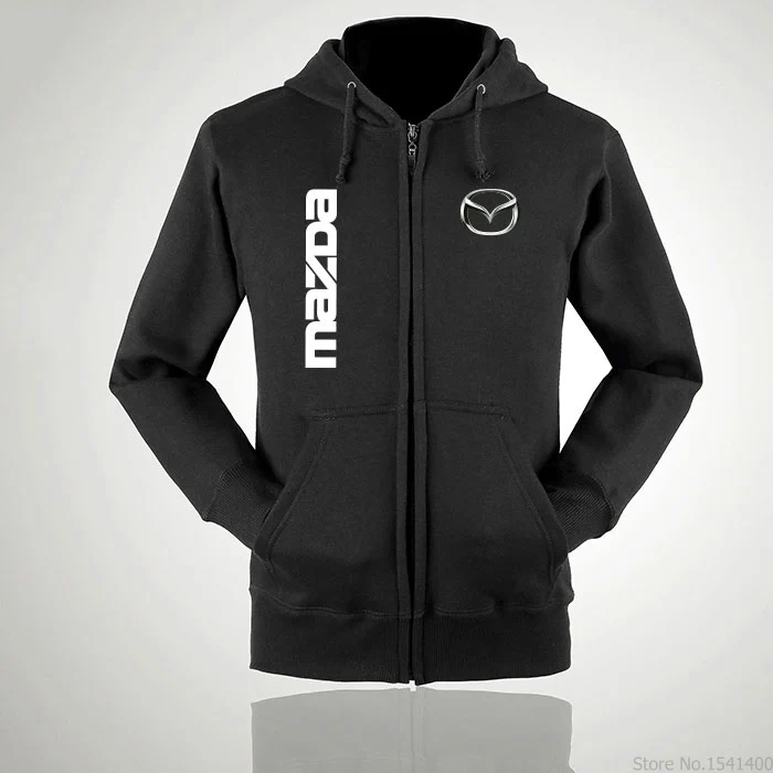 Черный Осень зима модная толстовка на молнии с капюшоном Mazda Повседневная Верхняя одежда для мужчин и женщин пальто - Цвет: Черный