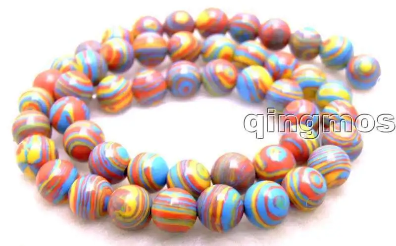 

Small 8mm Red peacock zebra stripe Round stone beads strands 15" -los484