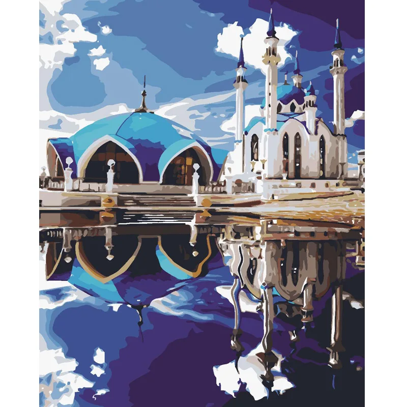 Красивые рамки для уличный DIY Набор рисования по номерам современного искусства