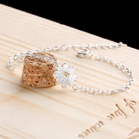 100 925 sterling silver fashion little flower ladiesbracelets jewelry wholesale bracelet no fade anti allergy birthday gift