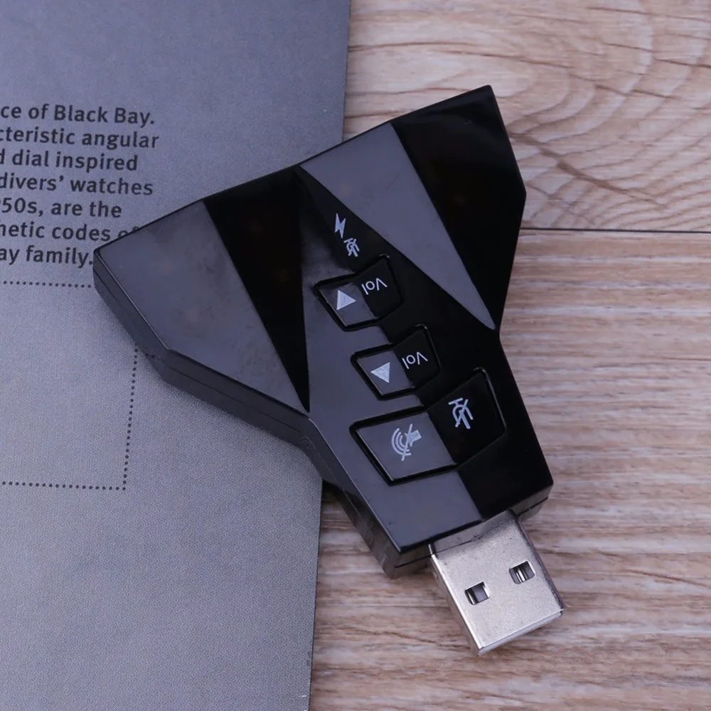 

External USB Dual Channels Analog 7.1CH Sound Card Audio Adapter with Dual 3.5mm Microphone and Headset Ports for PC
