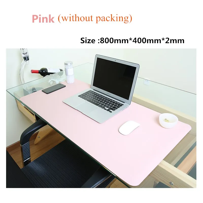 Pink 80x40cm Кожаный коврик для мыши коврик водонепроницаемый размер огромный большой средний обычный маленький большой рабочий офис настольная клавиатура коврик игровой для Dota - Цвет: Pink 80x40cm