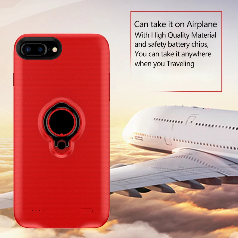 

Battery Charger Cases for iPhone 6 6s 7 8 Magnetic Ring Stand Holder External Phone Battery Charging Case For iphone 7 8 6 Plus