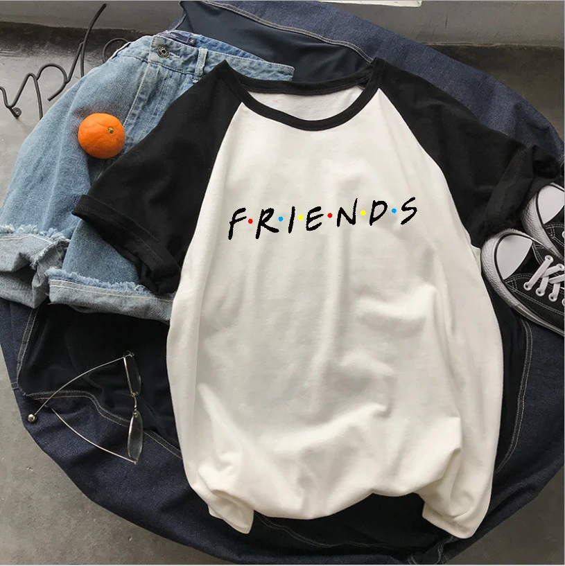 Футболка с надписью Friends Tv kawaii женская футболка буквенным принтом летняя модная