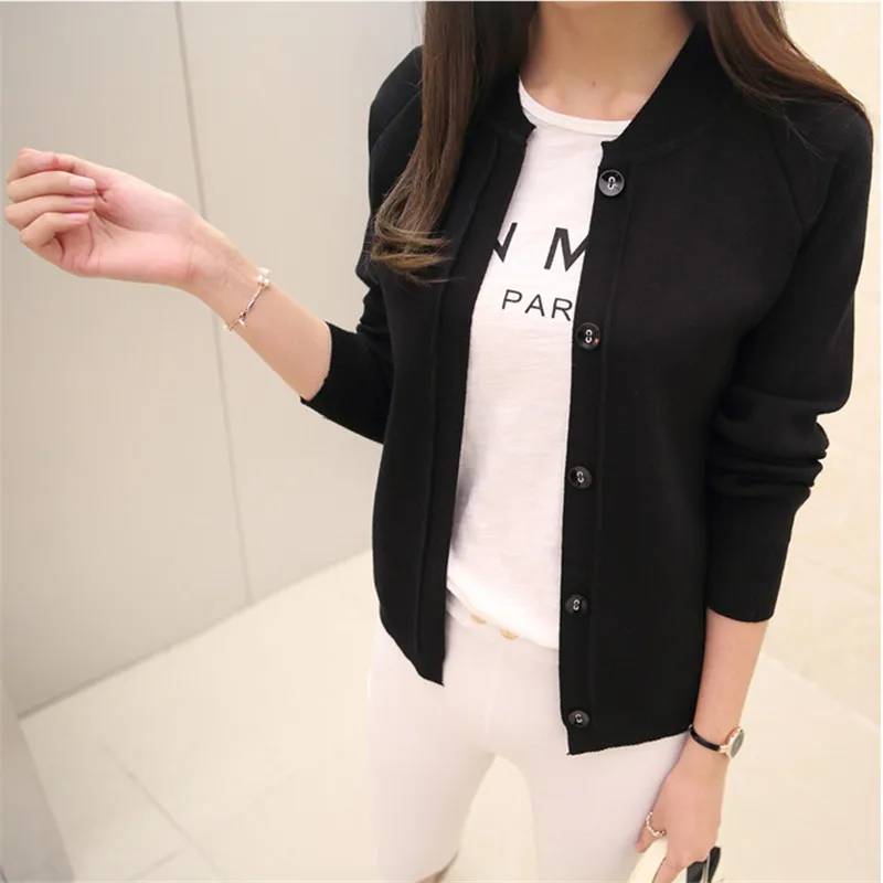 65466 black Neploe2019 Новая мода женский вязаный кардиган весна лето короткие куртки солнцезащитный кардиган рукав реглан тонкое вязаное пальто 65466 - Цвет: 65466 black