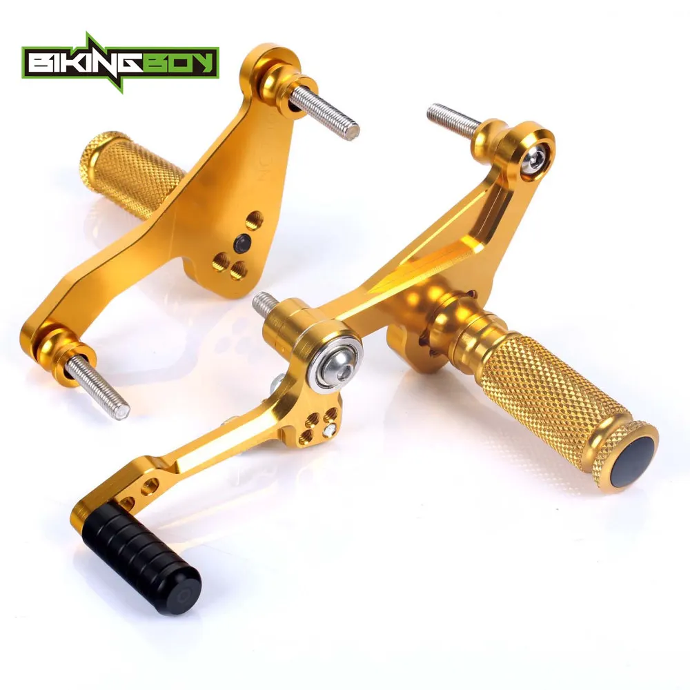 Gold BIKINGBOY Rearsets подножки опоры для ног сзади комплекты CBR1000RR Fireblade 04 05 06 07 08 09 10 11 12 13 14 15 16 CBR 1000 RR ABS 09 - Цвет: Gold
