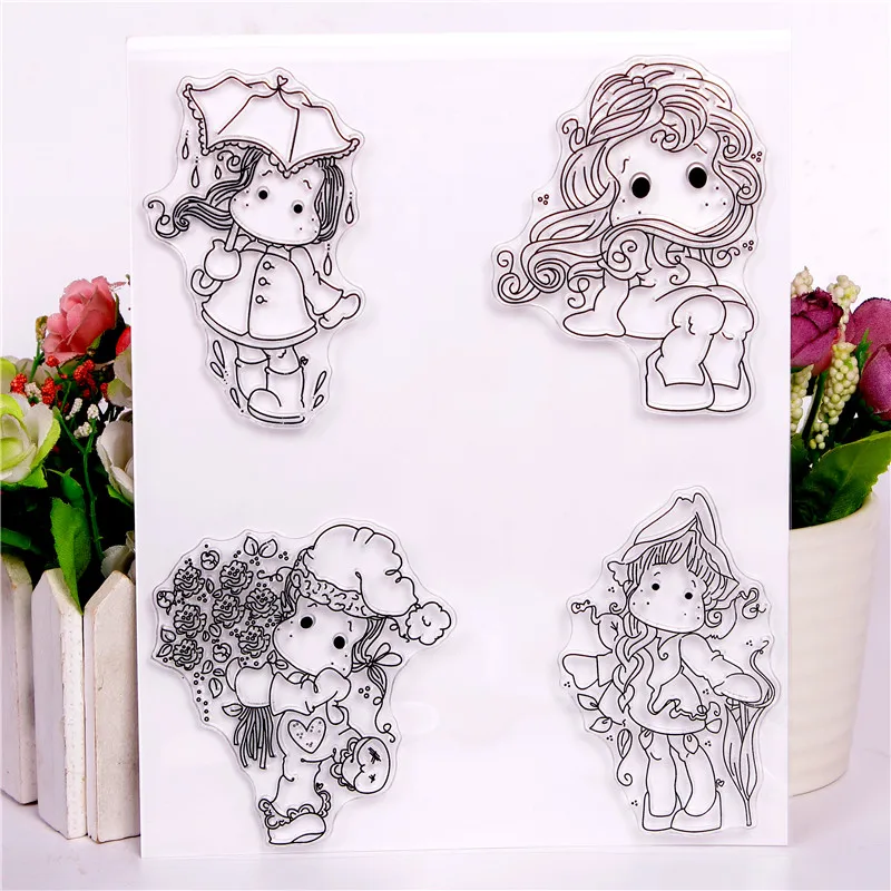 DLKSDI мультфильм Ангел девочка прозрачный штамп сделай сам силиконовые уплотнения