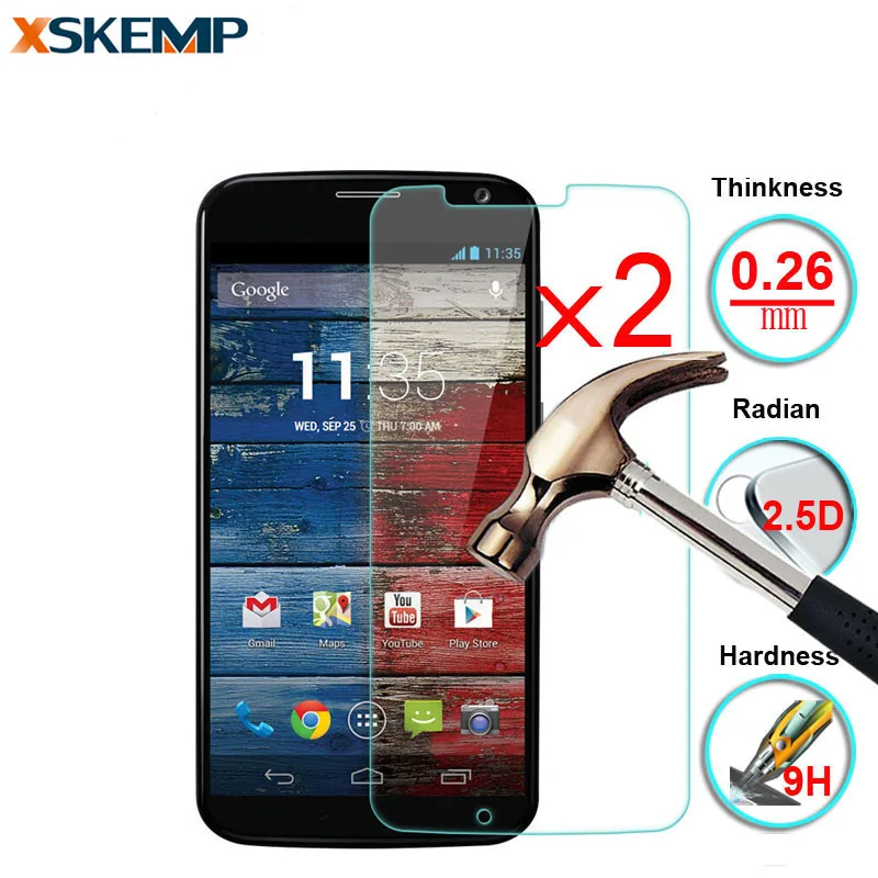 Пленка XSKEMP 2 шт. для экрана Motorola Moto Z Force Vector Maxx E3 3rd G4 Play Front 9H Real 2.5D глянцевая