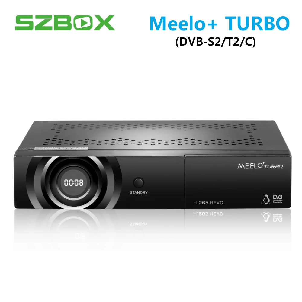 MEELO+ TURBO DVB-T2 DVB-C DVB-S2 Linux Satellite Receiver 7 Segment- 4 Digits Display Processor 1080P Full HD Receptor STB