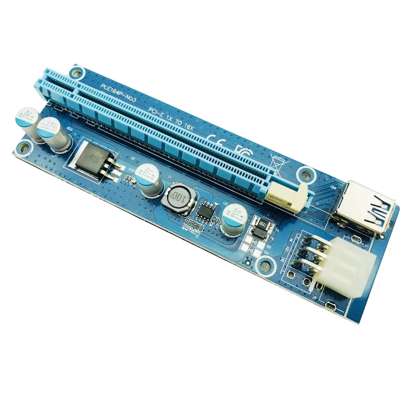 100 шт. PCI Express Riser Card E удлинитель 1x к 16x адаптеру USB 3 0 кабель SATA 6Pin IDE Molex Power для BTC Miner