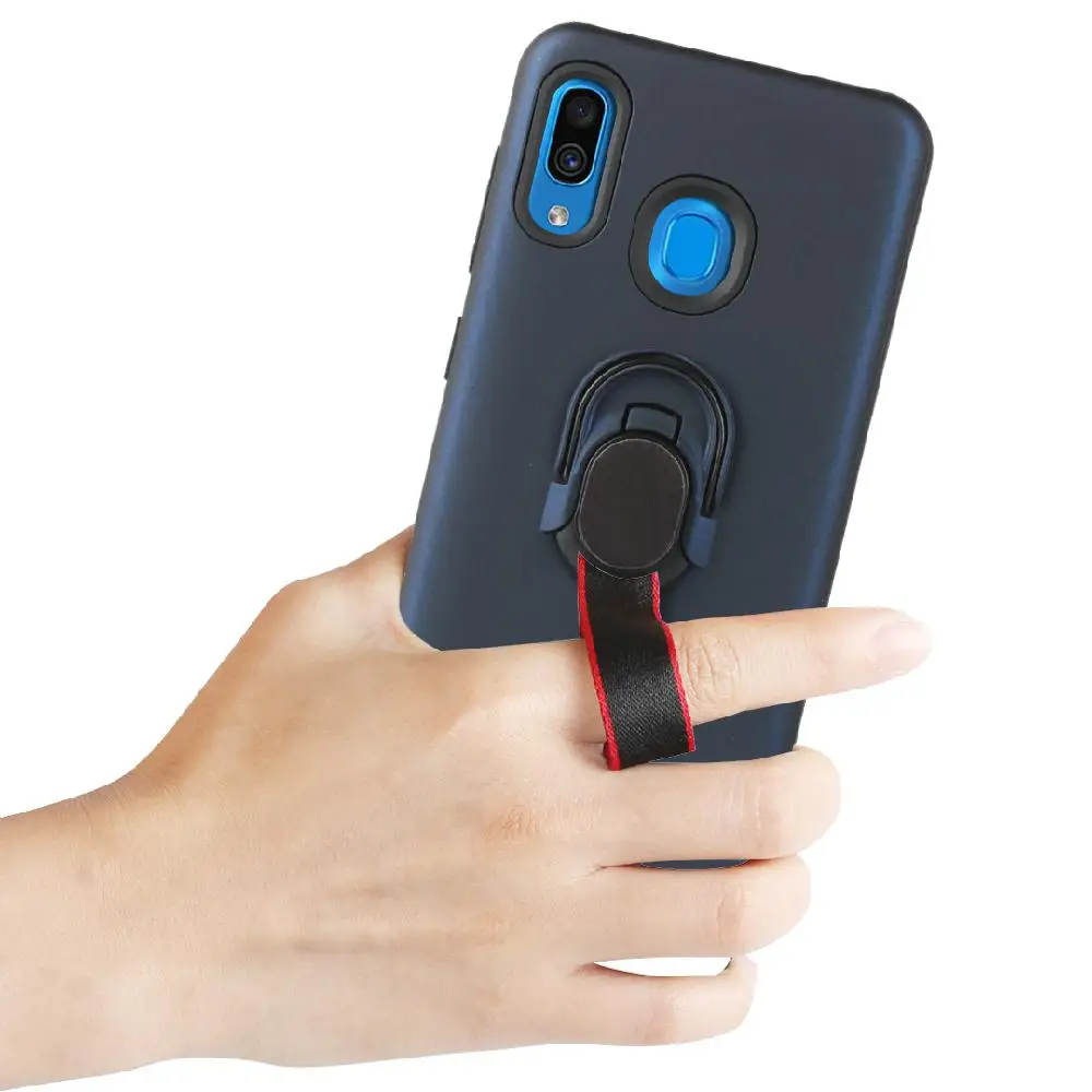 Kuulee For Samsung A30 Fashion Luxury PC+TPU Desktop Holder Shell Unique Finger Ring Phone Case |