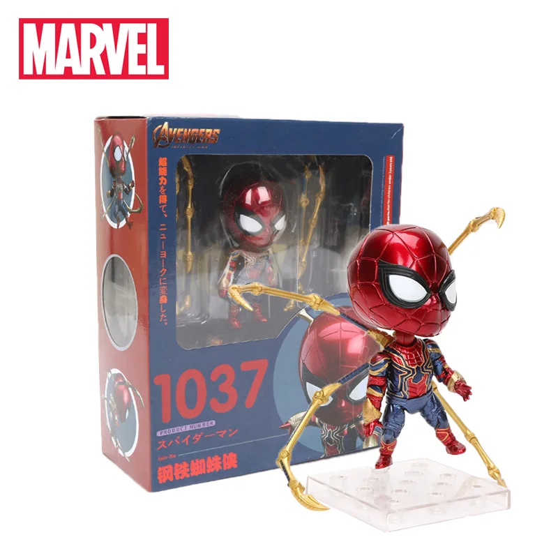 10 см игрушки Marvel Nendoroid 1037 Мстители эндшпиль Железный человек паук ПВХ Фигурка Железный Паук супер герой Коллекционная модель