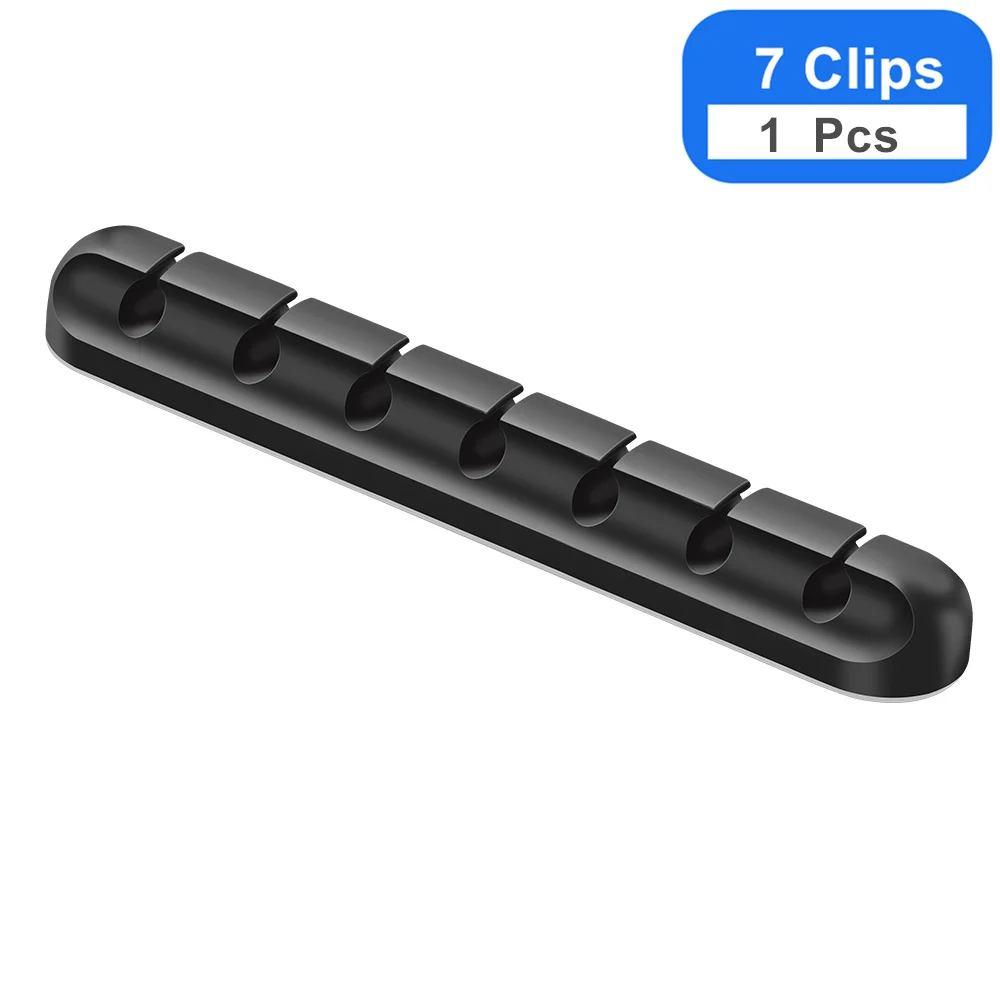 1Pcs 7Clips Олаф USB кабель держатель силиконовый Кабельный организатор гибкий устройство для сматывания шнура питания и Управление 3/5/7 зажимы держателя для Мышь наушники - Цвет: 1Pcs 7Clips