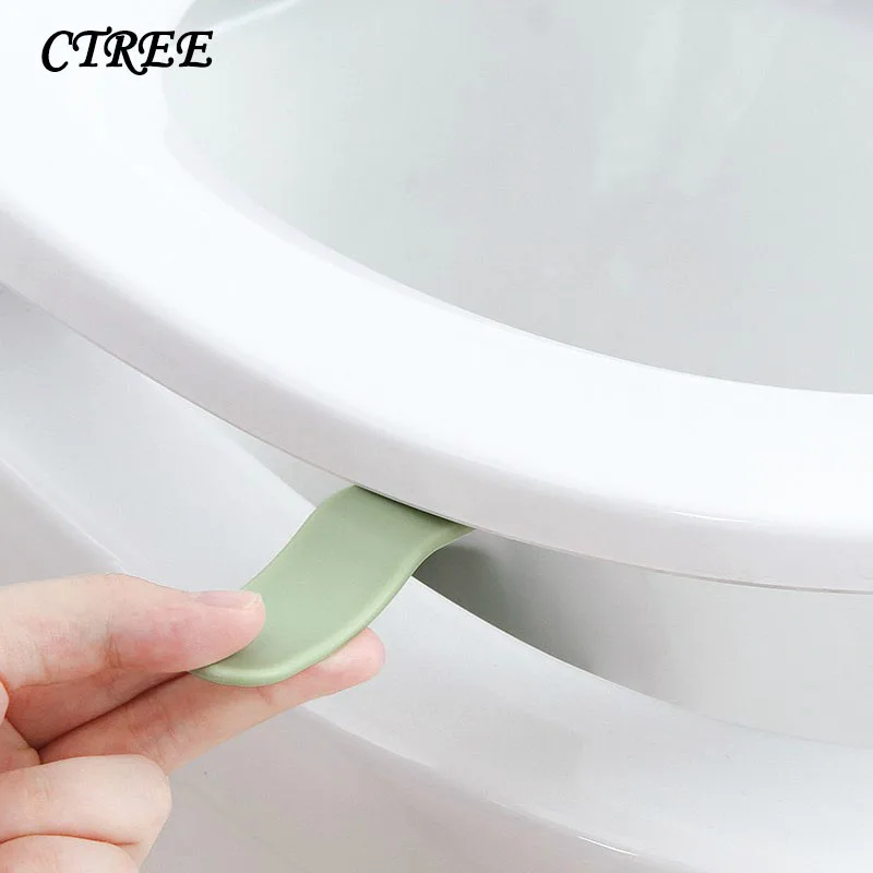 

CTREE 2Pcs Clamshell Toilet Lid Handle Lifter Avoid Touch Sticker Toilet Lid Handle Sanitary Ware New Bathroom Accessories C616