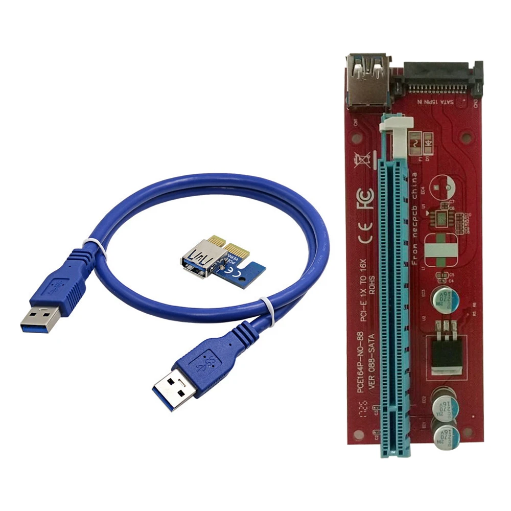 USB 3 0 Pcie PCI E Экспресс 1x до 16x расширитель переходник адаптер питания кабель