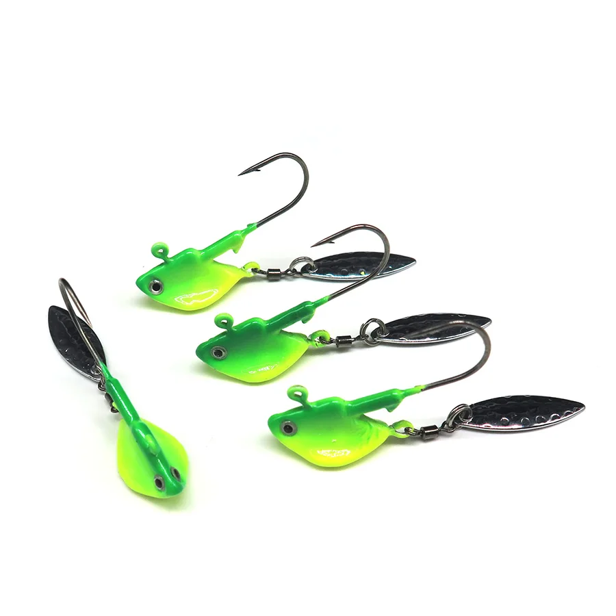 3 шт./лот зеленая приманка-блесна с очень острым рыболовным крючком приманка
