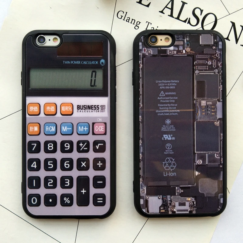 Ретро калькулятор ТПУ чехол для iPhone 6s plus зеркальный силиконовый 7 X Xs 6 8 Plus Чехлы