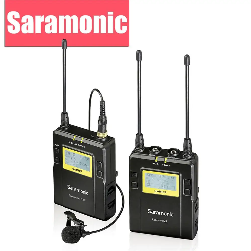 Saramonic UWMIC9 UHF видео вещания интервью петличный беспроводной микрофон системы для Canon Nikon DSLR камеры sony видеокамеры - Цвет: UwMic9O