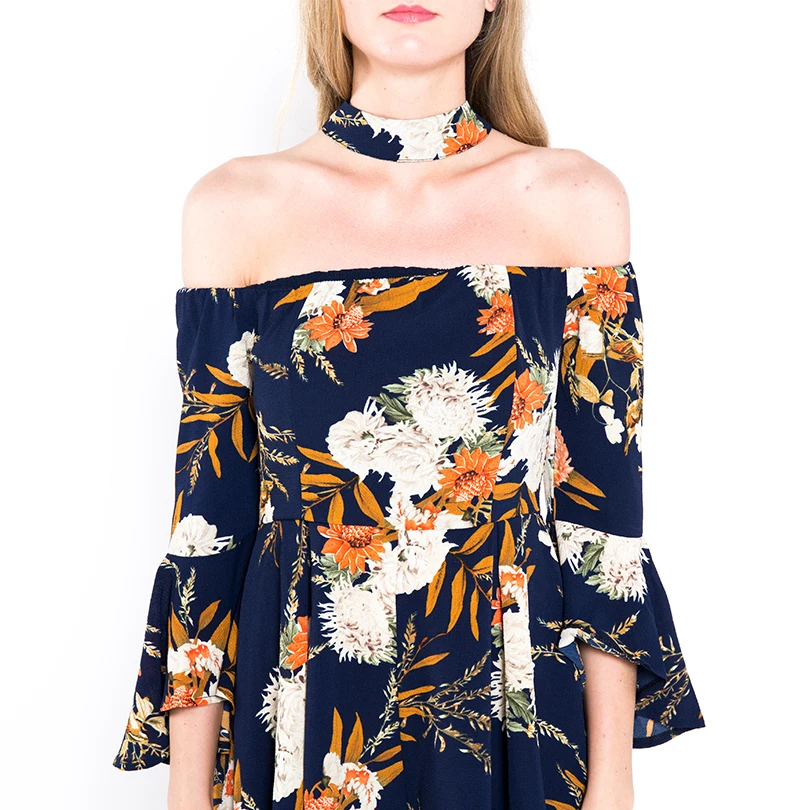 Женский комбинезон с открытыми плечами и цветочным принтом | Женская одежда