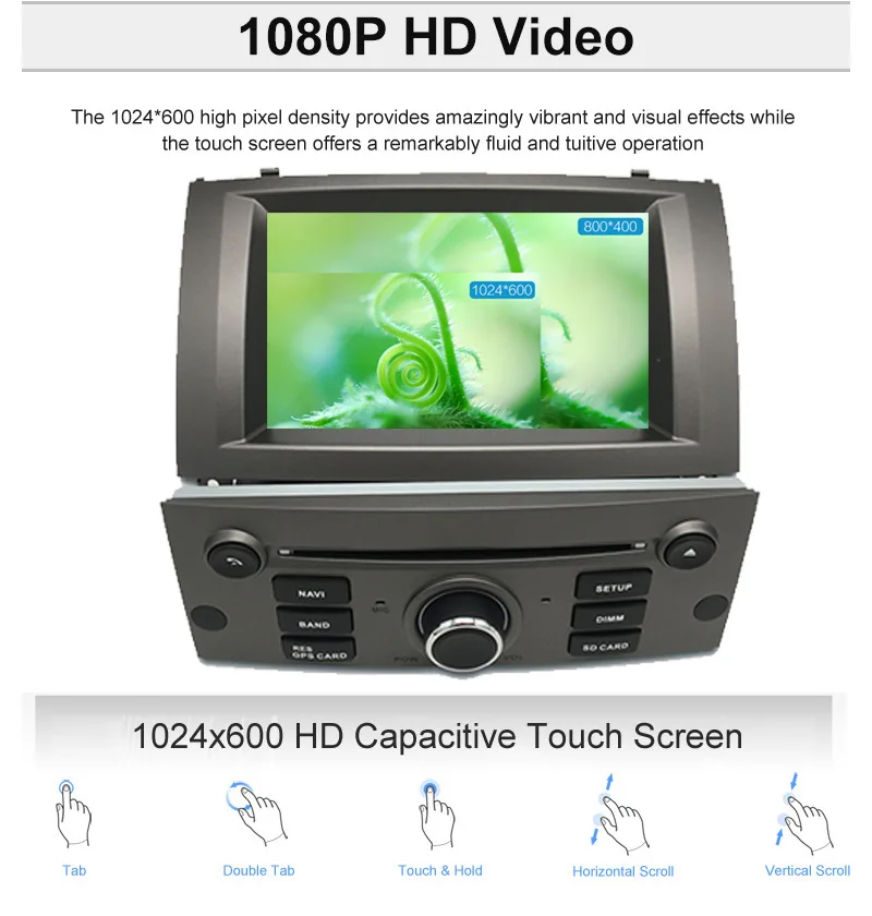7 дюймов Android 9,0 4+ 64 ГБ Автомобильный dvd-плеер gps навигация для peugeot 407 2004-2010 радио мультимедиа Satnav головное устройство стерео Wifi
