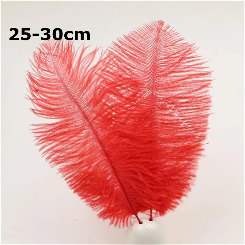 50pices/lot Red color Dyed wedding ostrich feathers size 15cm to 70cm long diy plumes party accessorys Carnival Plumas | Дом и сад