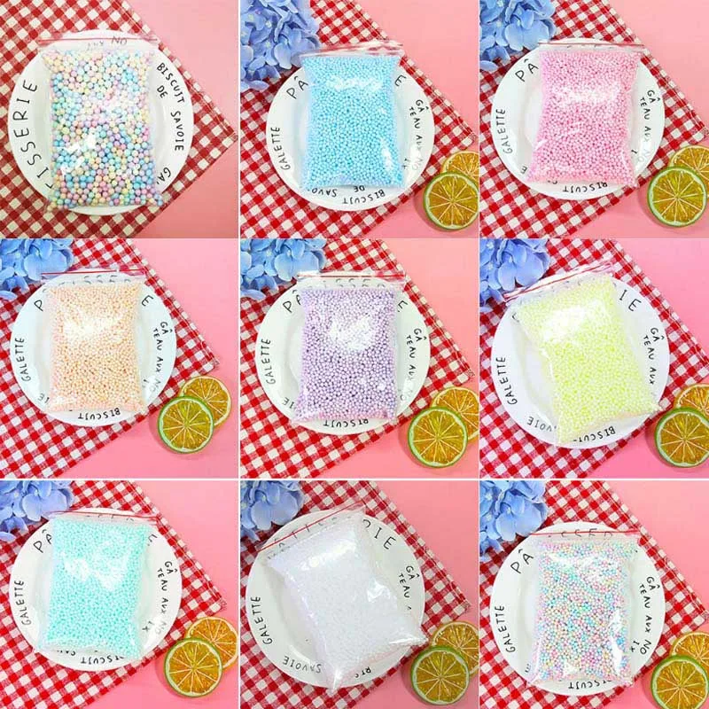 9 цветов 8 г/1 шт. слаймы пластиковые пенопластовые бусины 2 мм украшения DIY