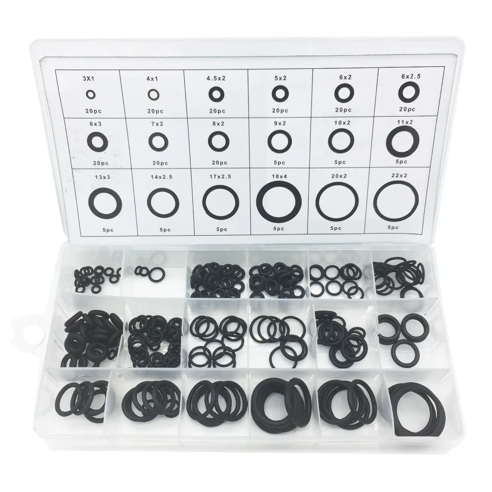Free shipping! High Temperature / Set 225Pcs O-ring Kit black &quotO&quot-ring Seal Seals Rubber | Обустройство дома
