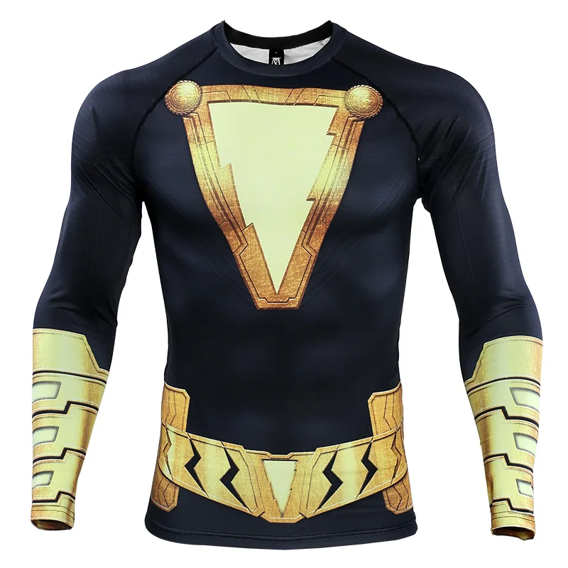 Black Adam новая 3D компрессионная футболка футболки с принтом обтягивающая мужская кофта Косплей быстросохнущая одежда для тренажерных залов футболки