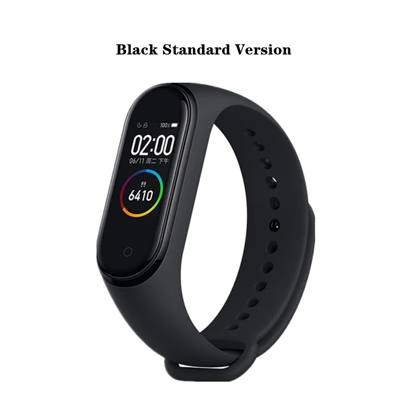 black Xiaomi Mi-браслет 4, умный Браслет, 0,95 дюймов, цветной экран, Bluetooth, 5,0, 135 мА/ч, пульсометр, фитнес, водонепроницаемый браслет, 4 браслета - Цвет: black