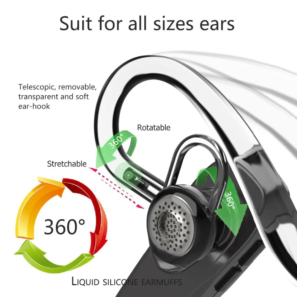 Bluetooth гарнитура с микрофоном шумоподавлением и бесшумным переключателем|wireless