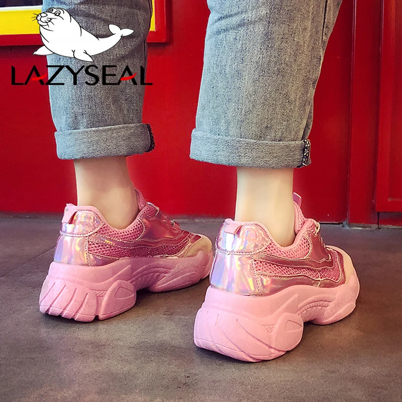 LazySeal/сетчатая дышащая обувь; женские кроссовки; дышащие кроссовки на платформе; женские ботинки на шнуровке; женская обувь; кроссовки; chaussure