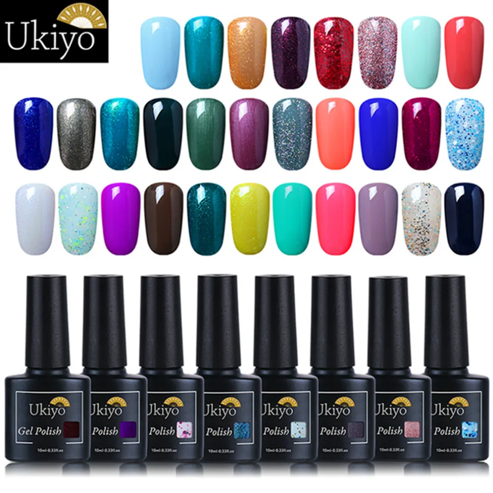 Ukiyo 10 мл чистый цветной Гель лак для ногтей UV LED долговечный Сделай Сам маникюрный