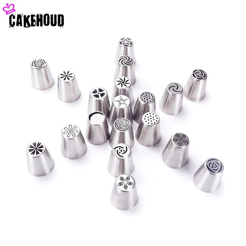 19pc CAKEHOUD 68 шт/Тюльпан Цветок глазурь трубопроводов сопла русские сопла украшения торта наконечники для выпечки кекса выпечки украшения инструменты комплект - Цвет: 19pc