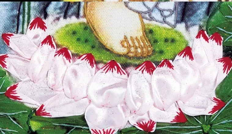 Набор для 3D вышивки гуанин из буддистской шелковой атласной ленты крестиком