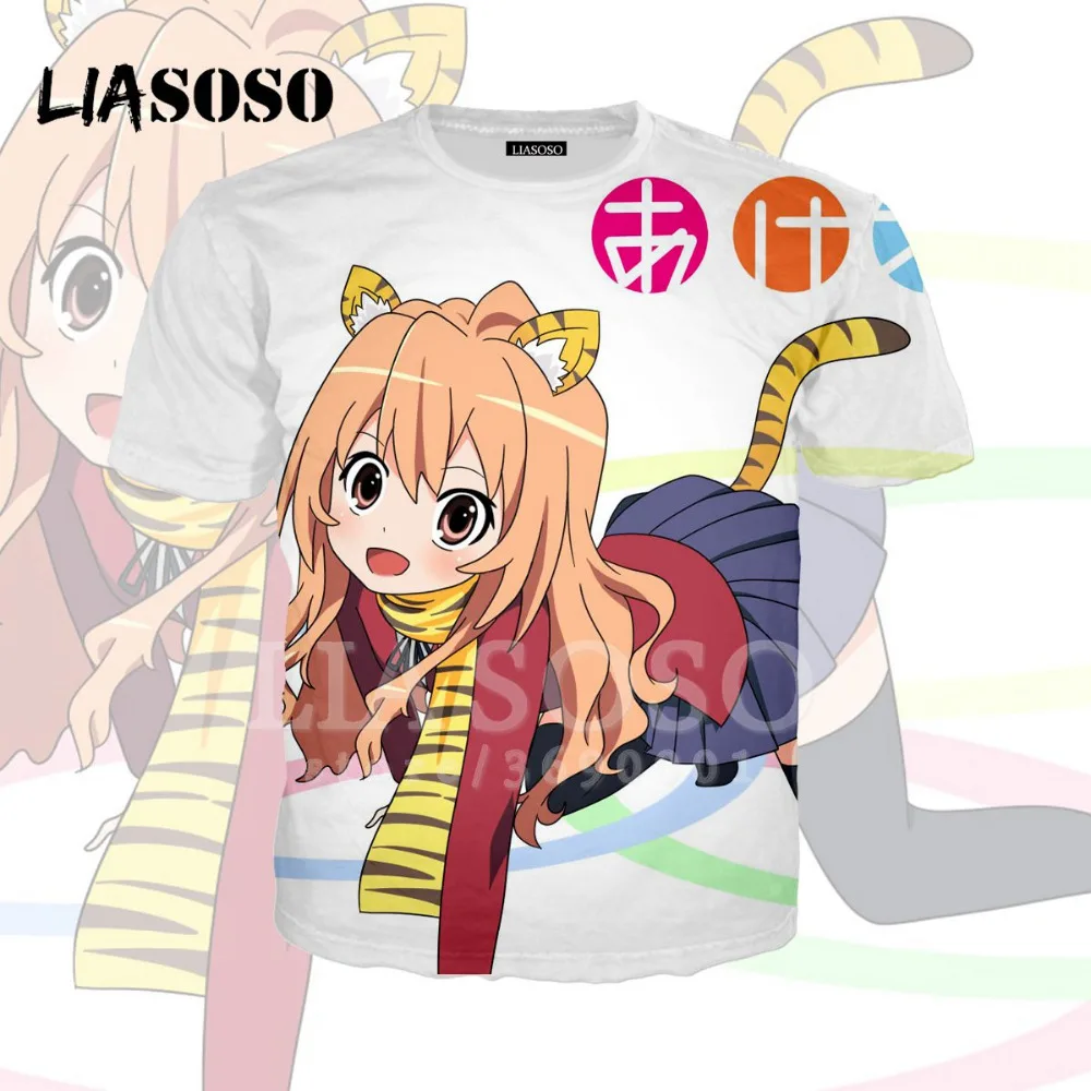 LIASOSO 3D принт для женщин и мужчин аниме тигр дракон милая девушка Айсака Тайга