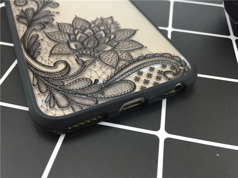 DS-LOVEHUI сексуальный ретро цветочный чехол для телефона iPhone 8 7 6 6s Plus X 5 5S SE черный