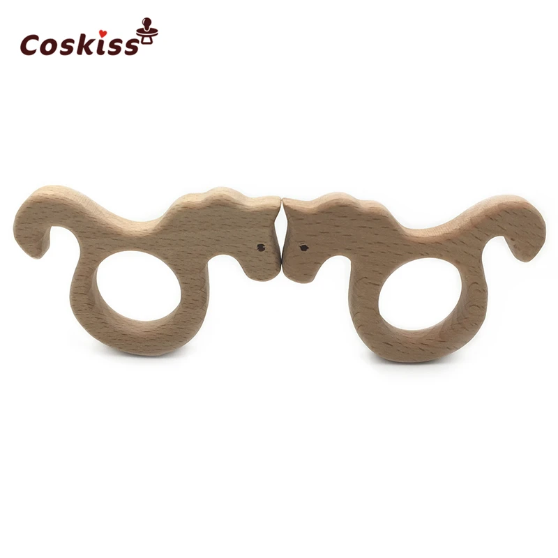 Mordedor de madera de haya Natural hecho a mano para beb&eacute;, colgante personalizado de madera, respetuoso con el medio ambiente, mordedor seguro para beb&eacute;-3