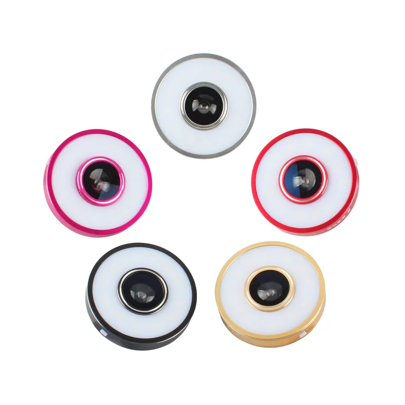 6 В 1 рыбий глаз + Макро Широкий Угол Led flash Универсальное крепление сумка Объектив