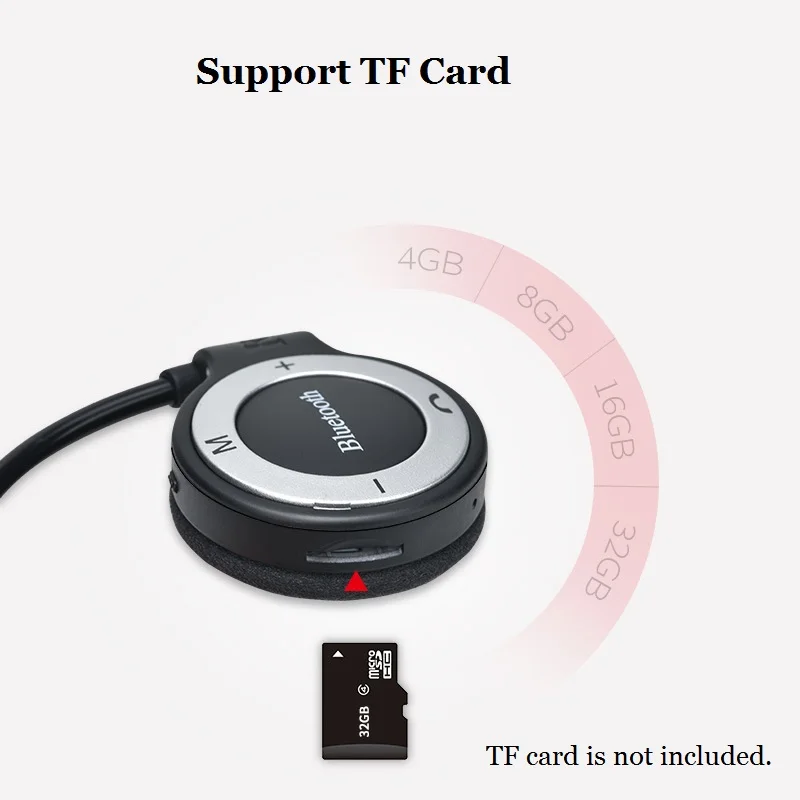 Беспроводная Bluetooth гарнитура поддержка TF карт наушники с супер басами стерео