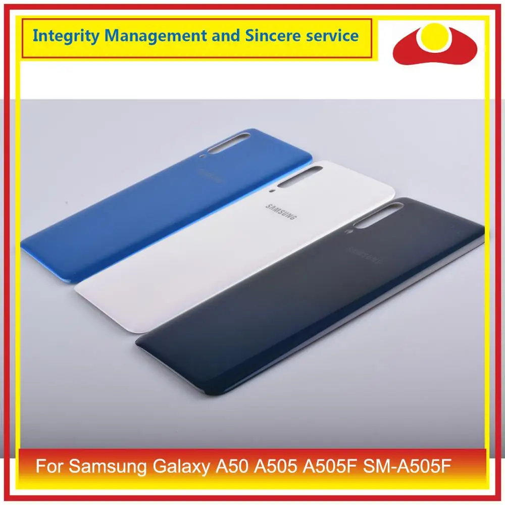 10 шт./лот для Samsung Galaxy A50 A505 A505F SM корпус батарейный отсек Задняя стеклянная крышка