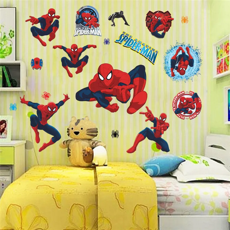 70*50 см Человек паук Новые Мстители 4 эндшпиль DIY 3D Стикеры Детская комната