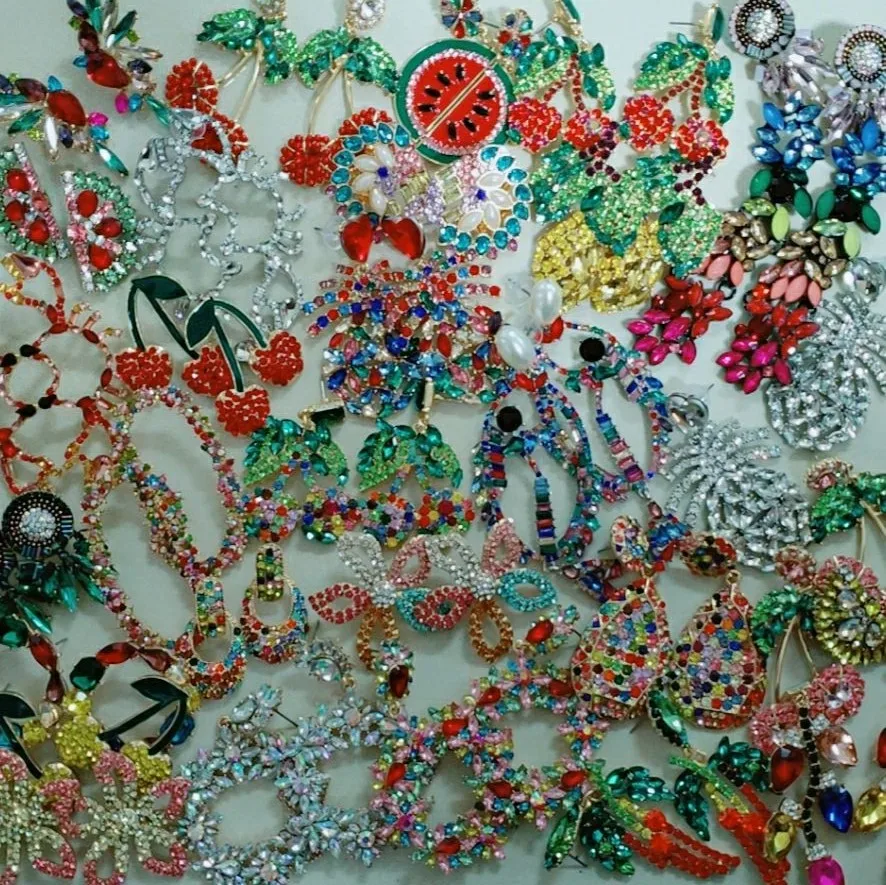 Модные новые поступления 2021 роскошные хрустальные висячие серьги FASHIONSNOOPS для