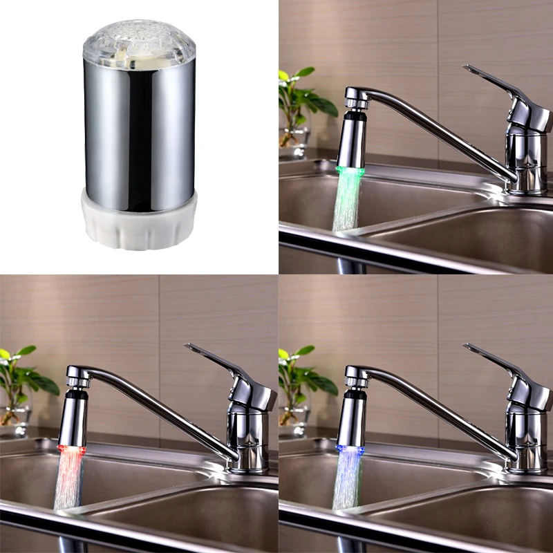 ABS LED свет воды кран поток света Кухня Ванная комната Душ сопло 3 5 см x 2 4