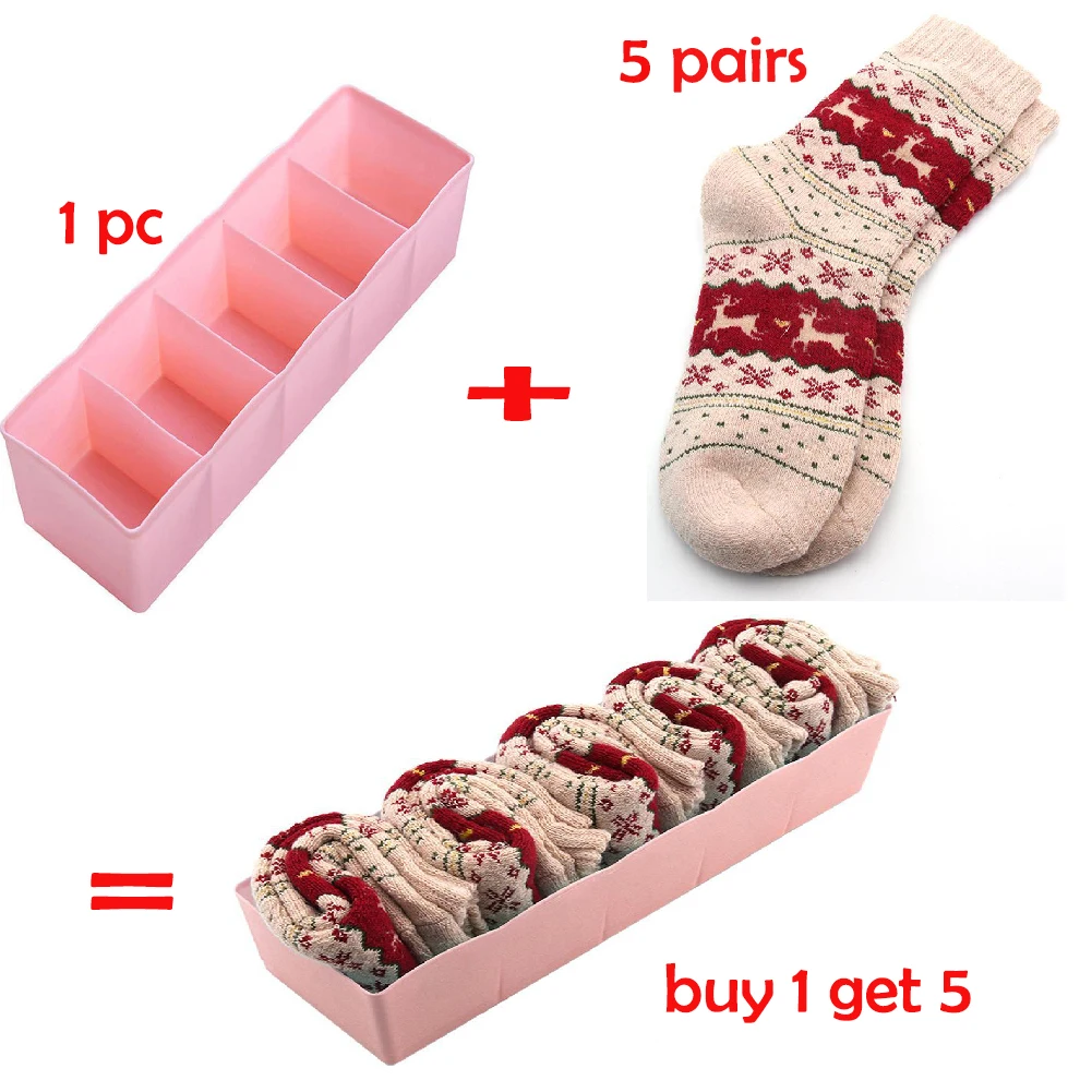 5 пар женские носки подарок на Рождество зимние из шерсти 3d для девушек теплые с