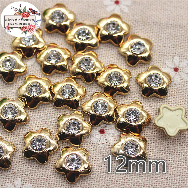 Стразы золотого цвета 50 шт. 12 мм изящные пуговицы в виде цветов для домашнего сада