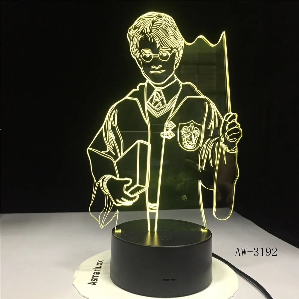 Светодиодный ночник 3D с AA USB две модели мощный светильник Настольная лампа