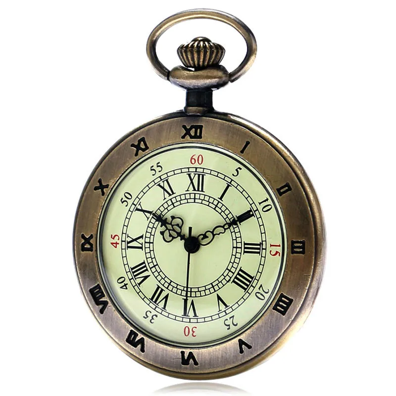 Большие винтажные карманные часы классические римские цифры Циферблат тонкое ожерелье простые медсестры часы идеальный подарок для семьи друзей Рождество