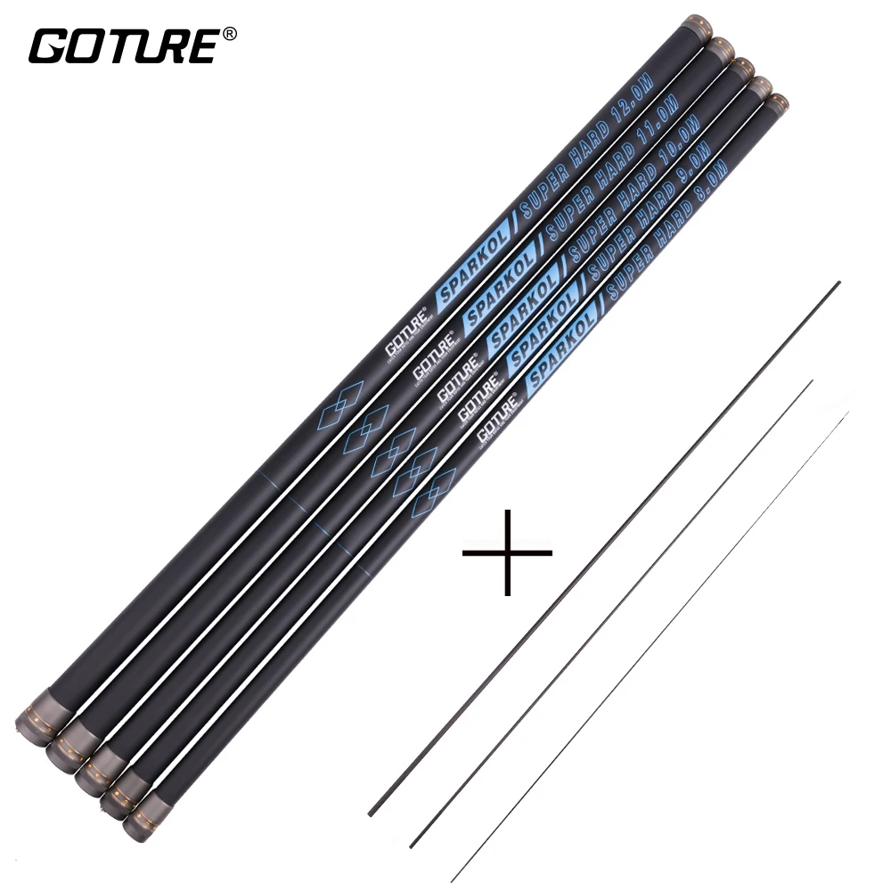 

Goture SPARKOL Super Hard High Carbon Fiber Fishing Rod 8-12M Telescopic Fishing Rod Taiwan Rods with 360 Degree Rotation Tips