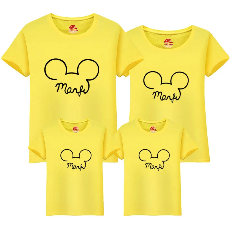2019 семейная одежда для папы мамы дочери сына футболка Костюмы много цветов