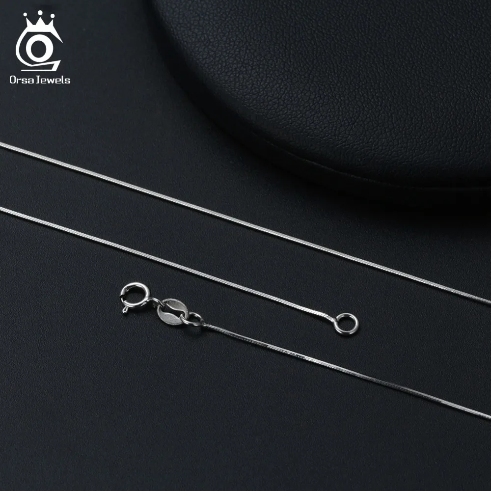 ORSA JEWELS Настоящее серебро 925 пробы женское ожерелье-цепь женское ожерелье простое модное ювелирное вспомогательное оборудование SC19